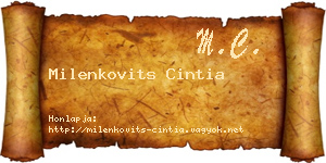 Milenkovits Cintia névjegykártya